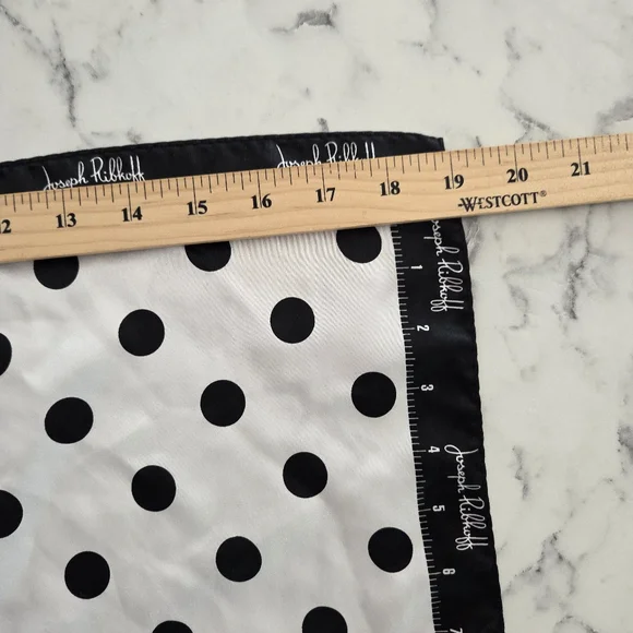 Joseph Ribkoff Satin Polka Dot Bandana Square Scarf Black White Bag Hair Scarf - Picture 6 of 7